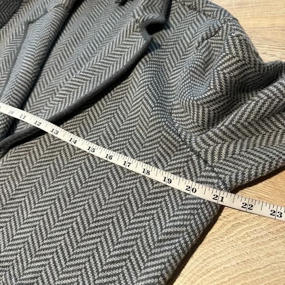 Talbots Merino Wool Herringbone Knit Sweat Blazer Jacket L - Picture 9 of 10